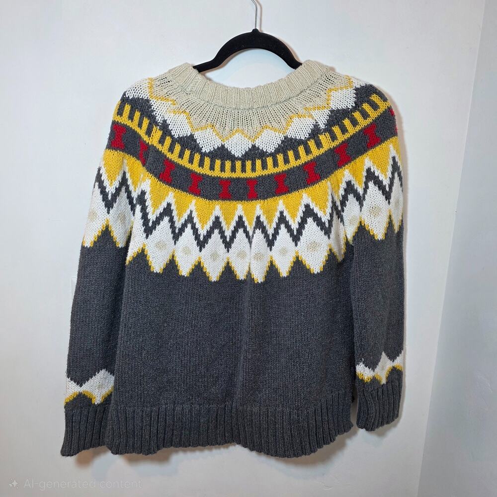 Aerie Women's Fair Isle Crewneck Sweater Oversized Nordic Cabin Size S - Picture 4 of 8